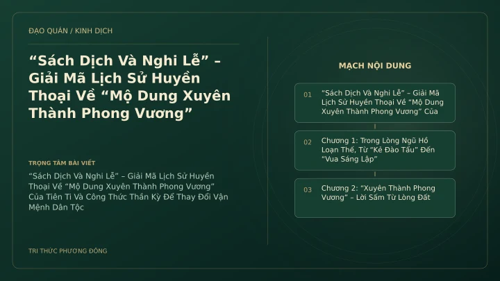 Minh họa Dịch học: “Sách Dịch Và Nghi Lễ” – Giải Mã Lịch Sử Huyền Thoại Về “Mộ Dung Xuyên Thành Phong Vương”