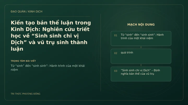 Minh họa Dịch học: Kiến tạo bản thể luận trong Kinh Dịch: Nghiên cứu triết học về “Sinh sinh chi vị Dịch” và vũ trụ sinh thành luận