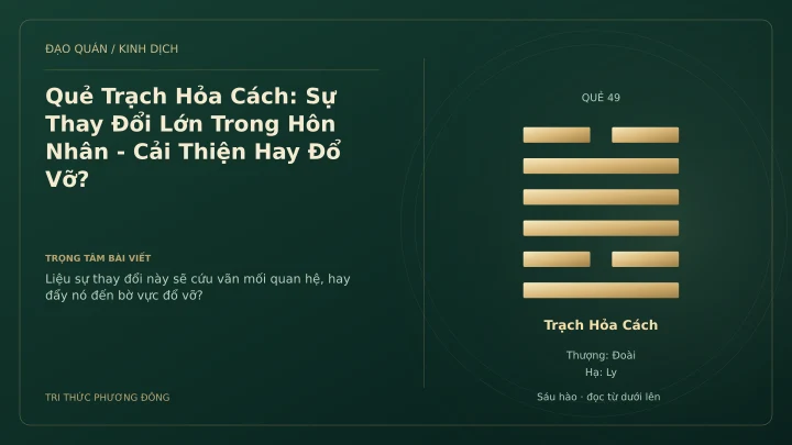 Minh họa Dịch học: Quẻ Trạch Hỏa Cách: Sự Thay Đổi Lớn Trong Hôn Nhân - Cải Thiện Hay Đổ Vỡ?