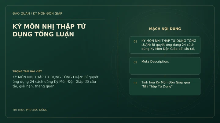 Sơ đồ Kỳ Môn: KỲ MÔN NHỊ THẬP TỨ DỤNG TỔNG LUẬN