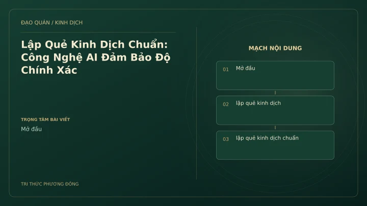 Minh họa Dịch học: Lập Quẻ Kinh Dịch Chuẩn: Công Nghệ AI Đảm Bảo Độ Chính Xác