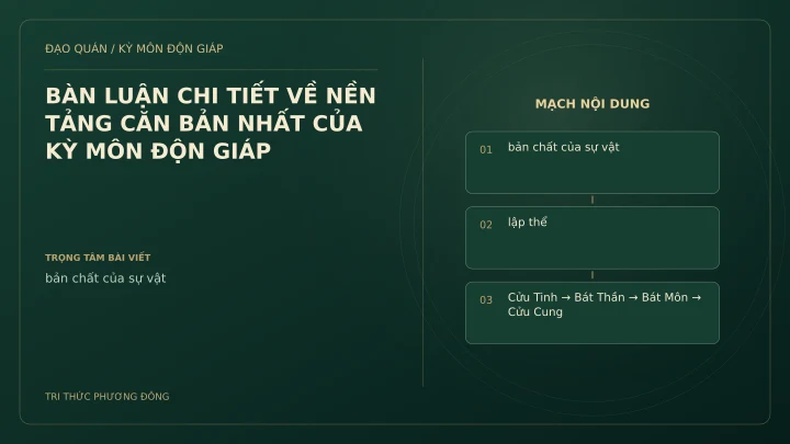 Sơ đồ Kỳ Môn: BÀN LUẬN CHI TIẾT VỀ NỀN TẢNG CĂN BẢN NHẤT CỦA KỲ MÔN ĐỘN GIÁP