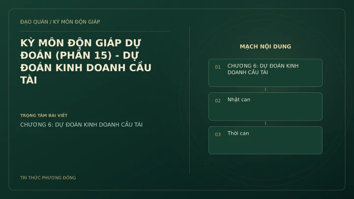Sơ đồ Kỳ Môn: KỲ MÔN ĐỘN GIÁP DỰ ĐOÁN (PHẦN 15) - DỰ ĐOÁN KINH DOANH CẦU TÀI