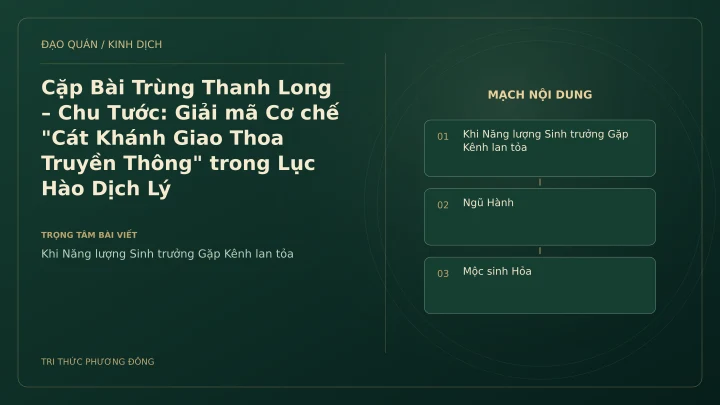 Minh họa Dịch học: Cặp Bài Trùng Thanh Long – Chu Tước: Giải mã Cơ chế "Cát Khánh Giao Thoa Truyền Thông" trong Lục Hào Dịch Lý