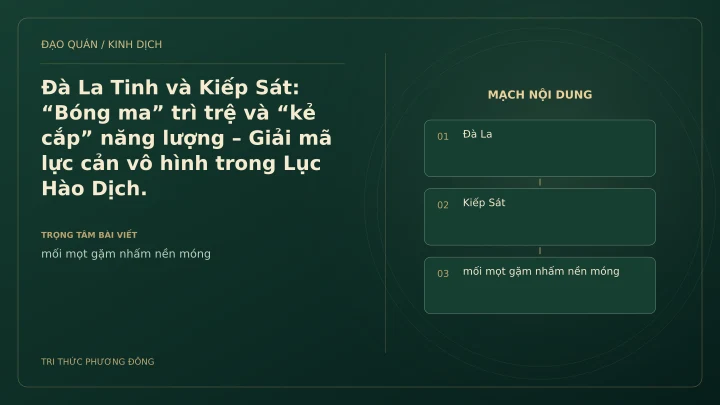 Minh họa Dịch học: Đà La Tinh và Kiếp Sát: “Bóng ma” trì trệ và “kẻ cắp” năng lượng – Giải mã lực cản vô hình trong Lục Hào Dịch.