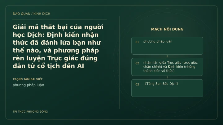 Minh họa Dịch học: Giải mã thất bại của người học Dịch: Định kiến nhận thức đã đánh lừa bạn như thế nào, và phương pháp rèn luyện Trực giác đúng đắn từ cổ tịch đến AI