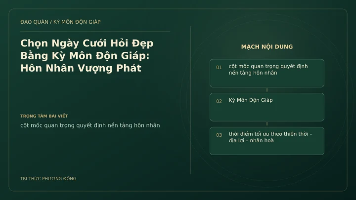Sơ đồ Kỳ Môn: Chọn Ngày Cưới Hỏi Đẹp Bằng Kỳ Môn Độn Giáp: Hôn Nhân Vượng Phát