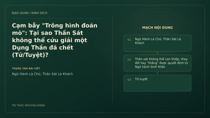 Minh họa Dịch học: Cạm bẫy "Trông hình đoán mò": Tại sao Thần Sát không thể cứu giải một Dụng Thần đã chết (Tử/Tuyệt)?