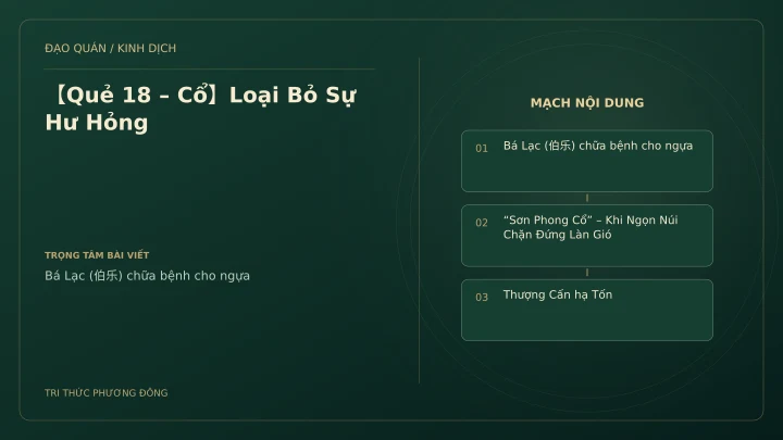 Minh họa Dịch học: 【Quẻ 18 – Cổ】Loại Bỏ Sự Hư Hỏng