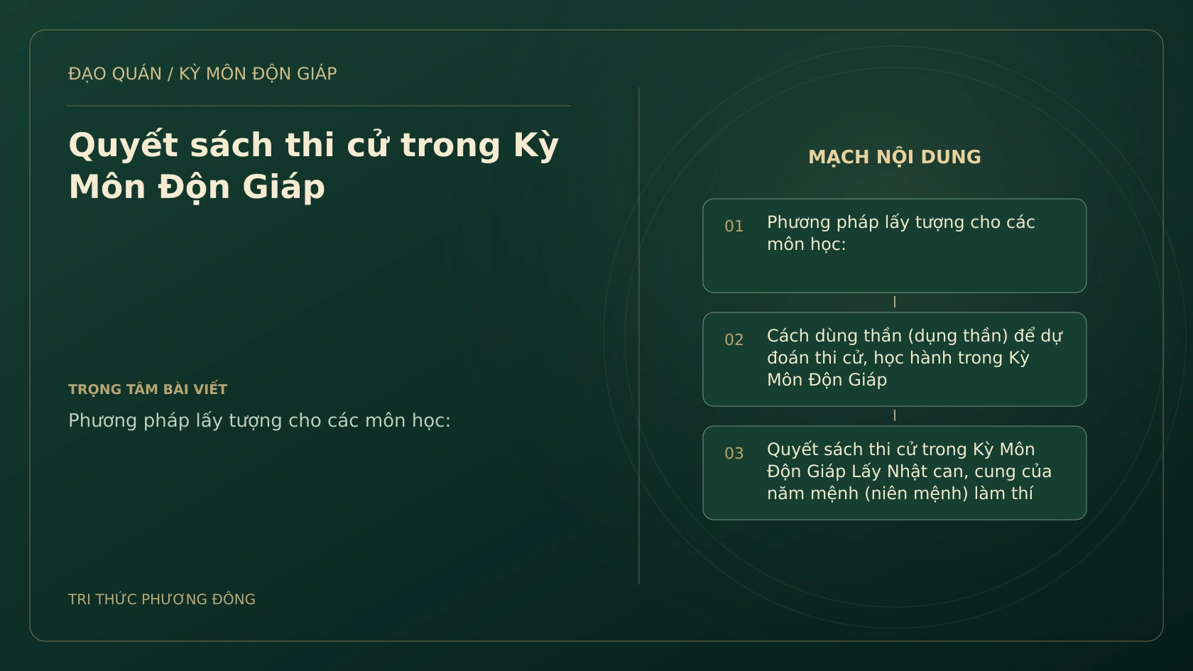 Sơ đồ Kỳ Môn: Quyết sách thi cử trong Kỳ Môn Độn Giáp