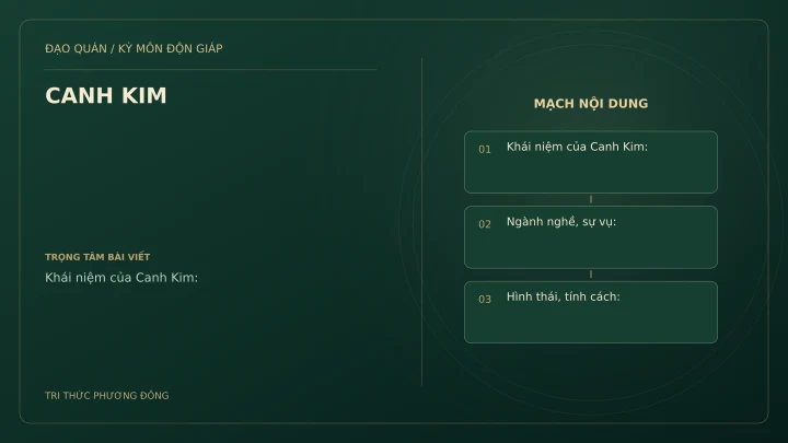 Sơ đồ Kỳ Môn: CANH KIM