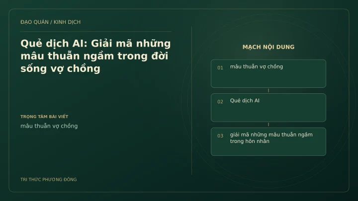 Minh họa Dịch học: Quẻ dịch AI: Giải mã những mâu thuẫn ngầm trong đời sống vợ chồng