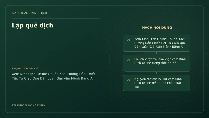 Minh họa Dịch học: Lập quẻ dịch