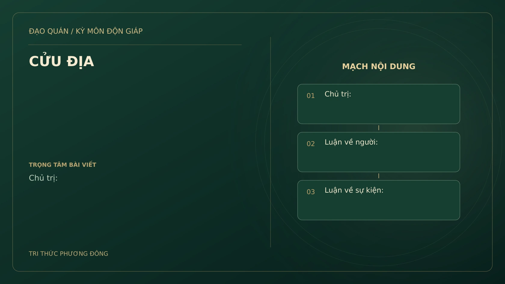 Sơ đồ Kỳ Môn: CỬU ĐỊA