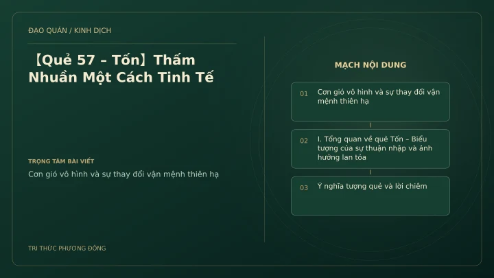 Minh họa Dịch học: 【Quẻ 57 – Tốn】Thấm Nhuần Một Cách Tinh Tế