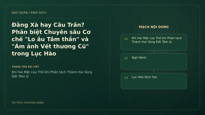 Minh họa Dịch học: Đằng Xà hay Câu Trần? Phân biệt Chuyên sâu Cơ chế "Lo âu Tâm thần" và "Ám ảnh Vết thương Cũ" trong Lục Hào
