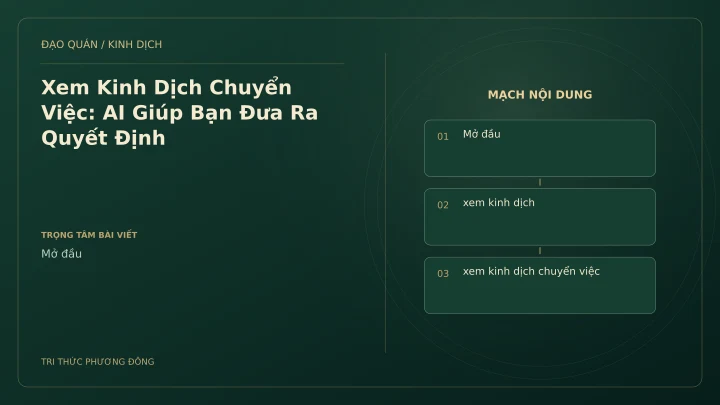 Minh họa Dịch học: Xem Kinh Dịch Chuyển Việc: AI Giúp Bạn Đưa Ra Quyết Định