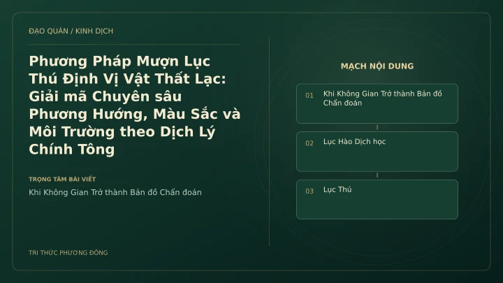 Minh họa Dịch học: Phương Pháp Mượn Lục Thú Định Vị Vật Thất Lạc: Giải mã Chuyên sâu Phương Hướng, Màu Sắc và Môi Trường theo Dịch Lý Chính Tông
