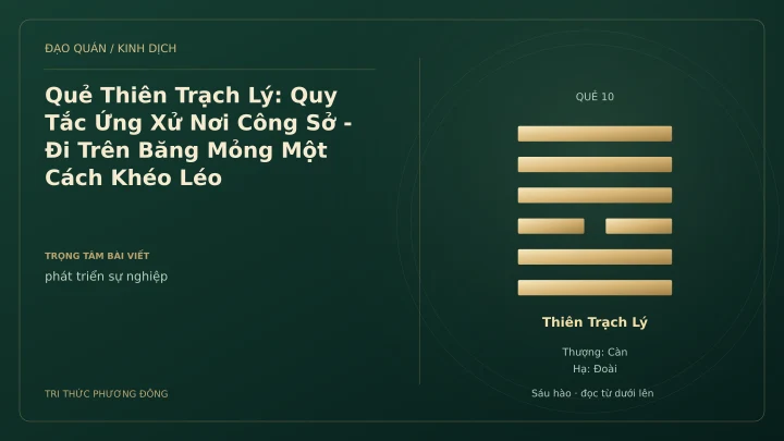 Minh họa Dịch học: Quẻ Thiên Trạch Lý: Quy Tắc Ứng Xử Nơi Công Sở - Đi Trên Băng Mỏng Một Cách Khéo Léo