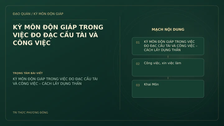 Sơ đồ Kỳ Môn: KỲ MÔN ĐỘN GIÁP TRONG VIỆC ĐO ĐẠC CẦU TÀI VÀ CÔNG VIỆC