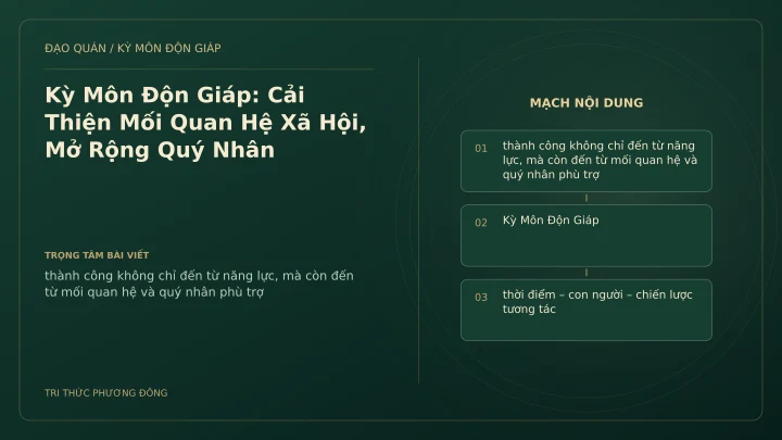 Sơ đồ Kỳ Môn: Kỳ Môn Độn Giáp: Cải Thiện Mối Quan Hệ Xã Hội, Mở Rộng Quý Nhân