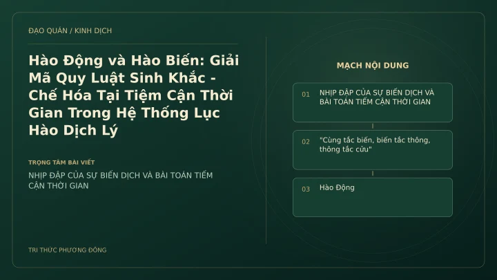 Minh họa Dịch học: Hào Động và Hào Biến: Giải Mã Quy Luật Sinh Khắc - Chế Hóa Tại Tiệm Cận Thời Gian Trong Hệ Thống Lục Hào Dịch Lý