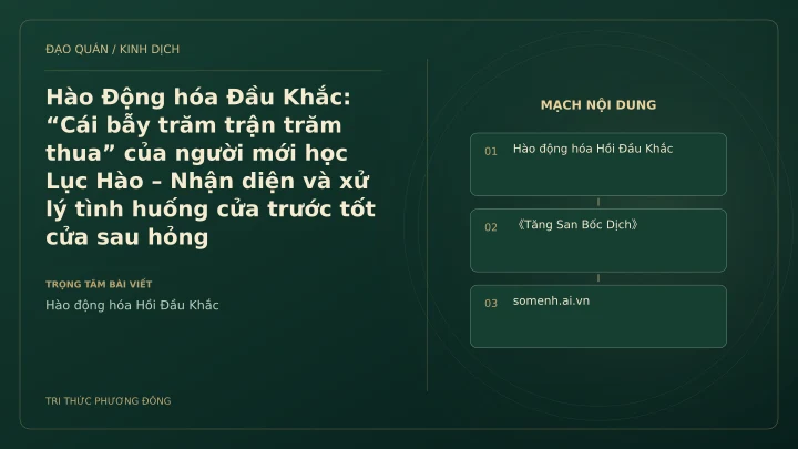Minh họa Dịch học: Hào Động hóa Đầu Khắc: “Cái bẫy trăm trận trăm thua” của người mới học Lục Hào – Nhận diện và xử lý tình huống cửa trước tốt cửa sau hỏng