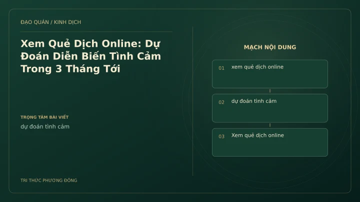 Minh họa Dịch học: Xem Quẻ Dịch Online: Dự Đoán Diễn Biến Tình Cảm Trong 3 Tháng Tới