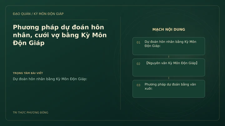 Sơ đồ Kỳ Môn: Phương pháp dự đoán hôn nhân, cưới vợ bằng Kỳ Môn Độn Giáp