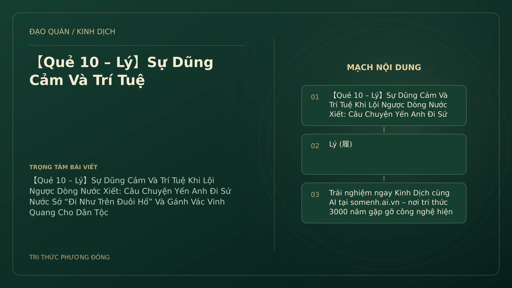 Minh họa Dịch học: 【Quẻ 10 – Lý】Sự Dũng Cảm Và Trí Tuệ