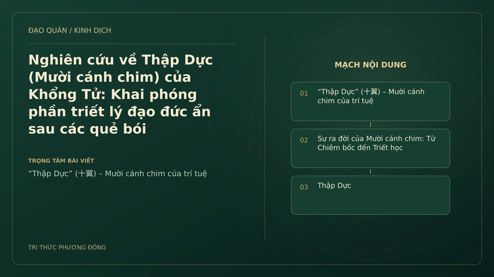 Minh họa Dịch học: Nghiên cứu về Thập Dực (Mười cánh chim) của Khổng Tử: Khai phóng phần triết lý đạo đức ẩn sau các quẻ bói