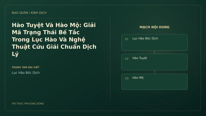 Minh họa Dịch học: Hào Tuyệt Và Hào Mộ: Giải Mã Trạng Thái Bế Tắc Trong Lục Hào Và Nghệ Thuật Cứu Giải Chuẩn Dịch Lý