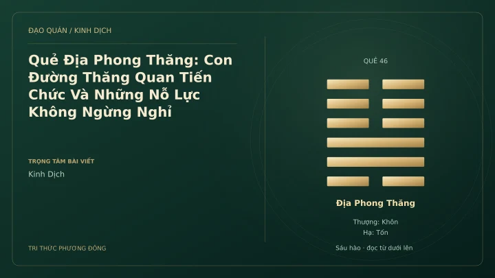 Minh họa Dịch học: Quẻ Địa Phong Thăng: Con Đường Thăng Quan Tiến Chức Và Những Nỗ Lực Không Ngừng Nghỉ