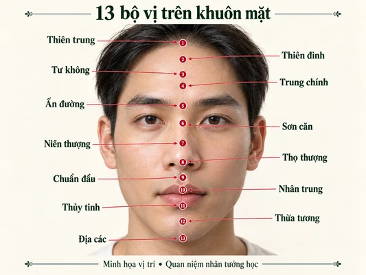 Minh họa vị trí và đường nét cho bài: Bạn đã hiểu rõ 13 bộ vị quan trọng trên khuôn mặt chưa?