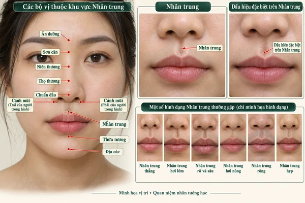 Minh họa vị trí và đường nét cho bài: Xem tướng mặt bộ vị nào để biết tuổi thọ dài ngắn