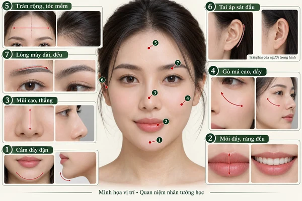 Minh họa vị trí và đường nét cho bài: Đàn ông sở hữu những tướng mạo này – mẫu người chồng lý tưởng