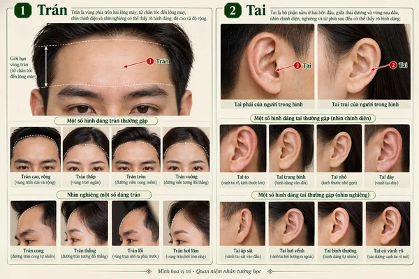 Minh họa vị trí và đường nét cho bài: Không nên làm quan nếu khuôn mặt mang đặc điểm này