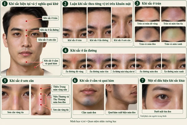 Minh họa vị trí và đường nét cho bài: Luận cát hung và thiện ác trong khí sắc