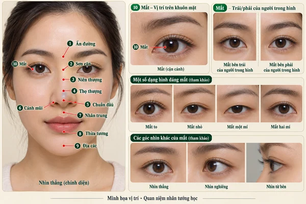 Minh họa vị trí và đường nét cho bài: Tâm chính thì hình tướng ngay thẳng