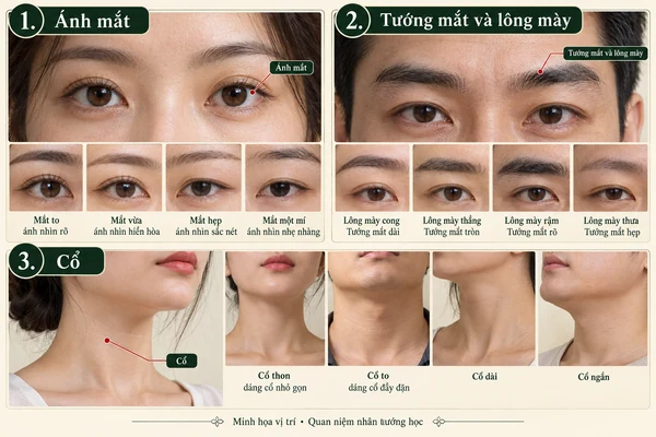 Minh họa vị trí và đường nét cho bài: Tướng mặt Quý Nhân – Dấu hiệu của người mang phúc khí và số mệnh cao quý