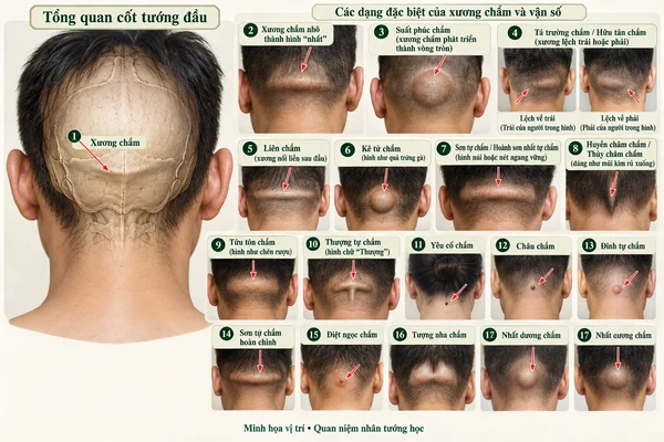 Minh họa vị trí và đường nét cho bài: Tướng Phú Quý nếu có đặc điểm này