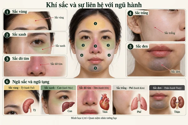 Minh họa vị trí và đường nét cho bài: Vận mệnh – Sinh tử có thể quan sát qua khí sắc